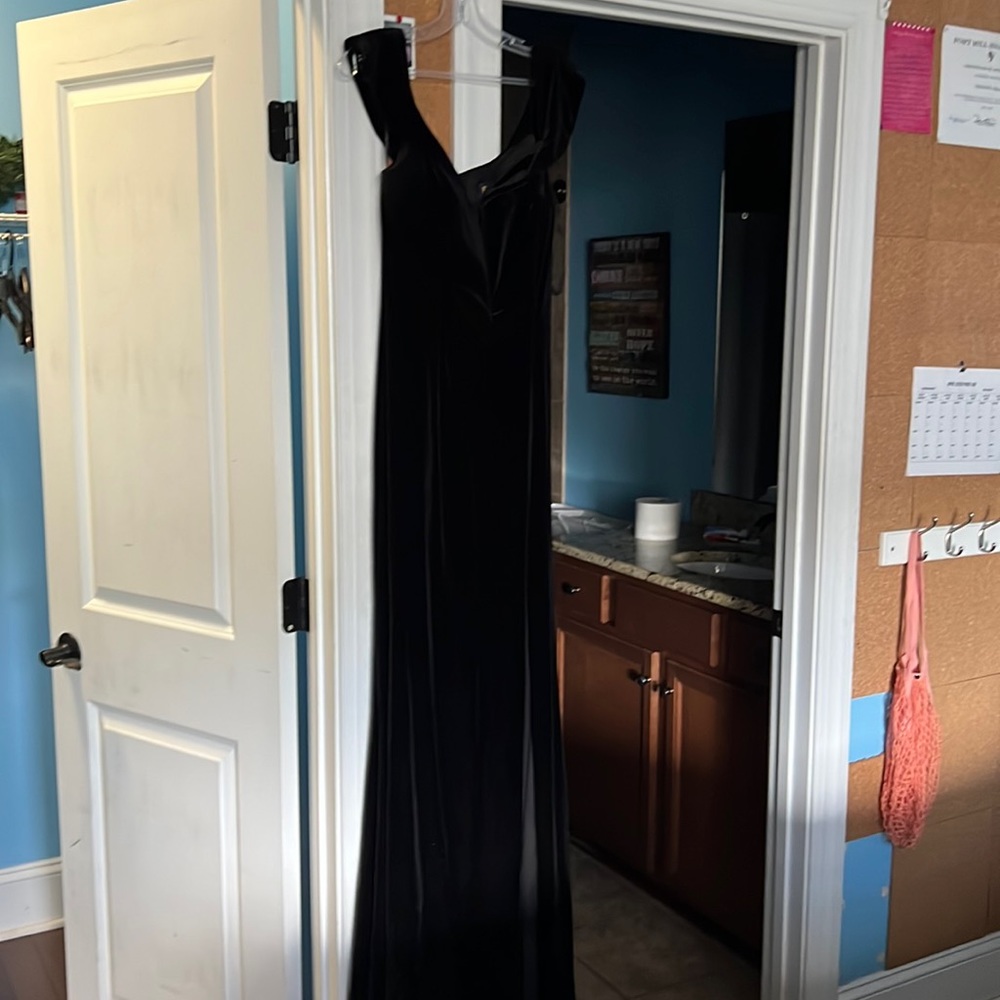 Black velvet with front slit